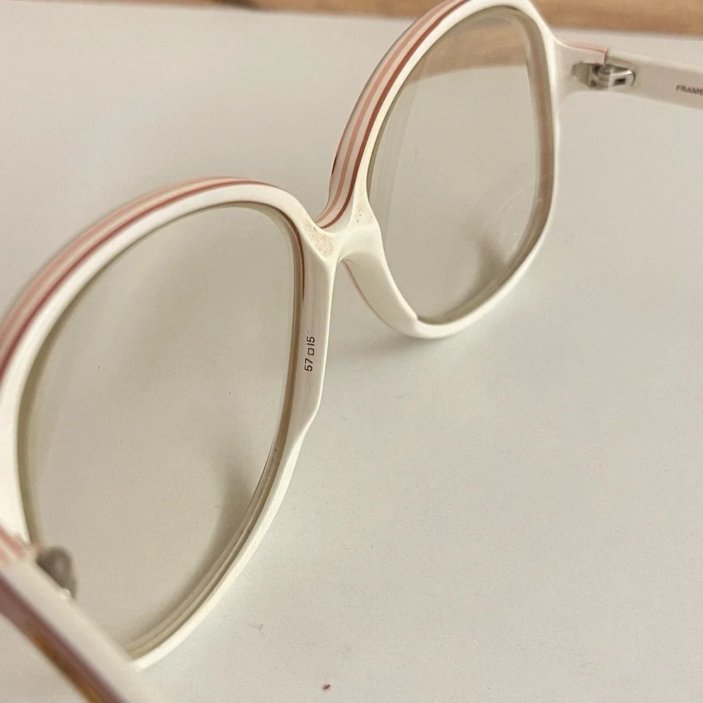 Vtg courreges 807 glasses Pink Boho Grandma Core 57-15 140‎ C3 50s Oversized